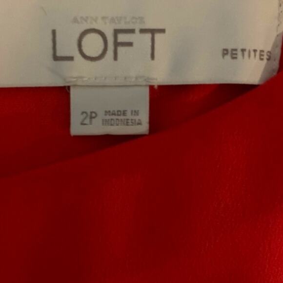 Loft Dress Women's 2 Petite Sunset Orange Pleated Wool Blend Donegal Tweed Skirt - Picture 3 of 7